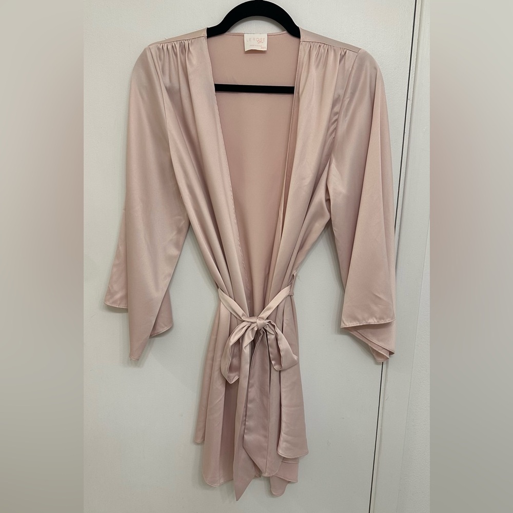 Le Rose Blush Pink Satin Robe